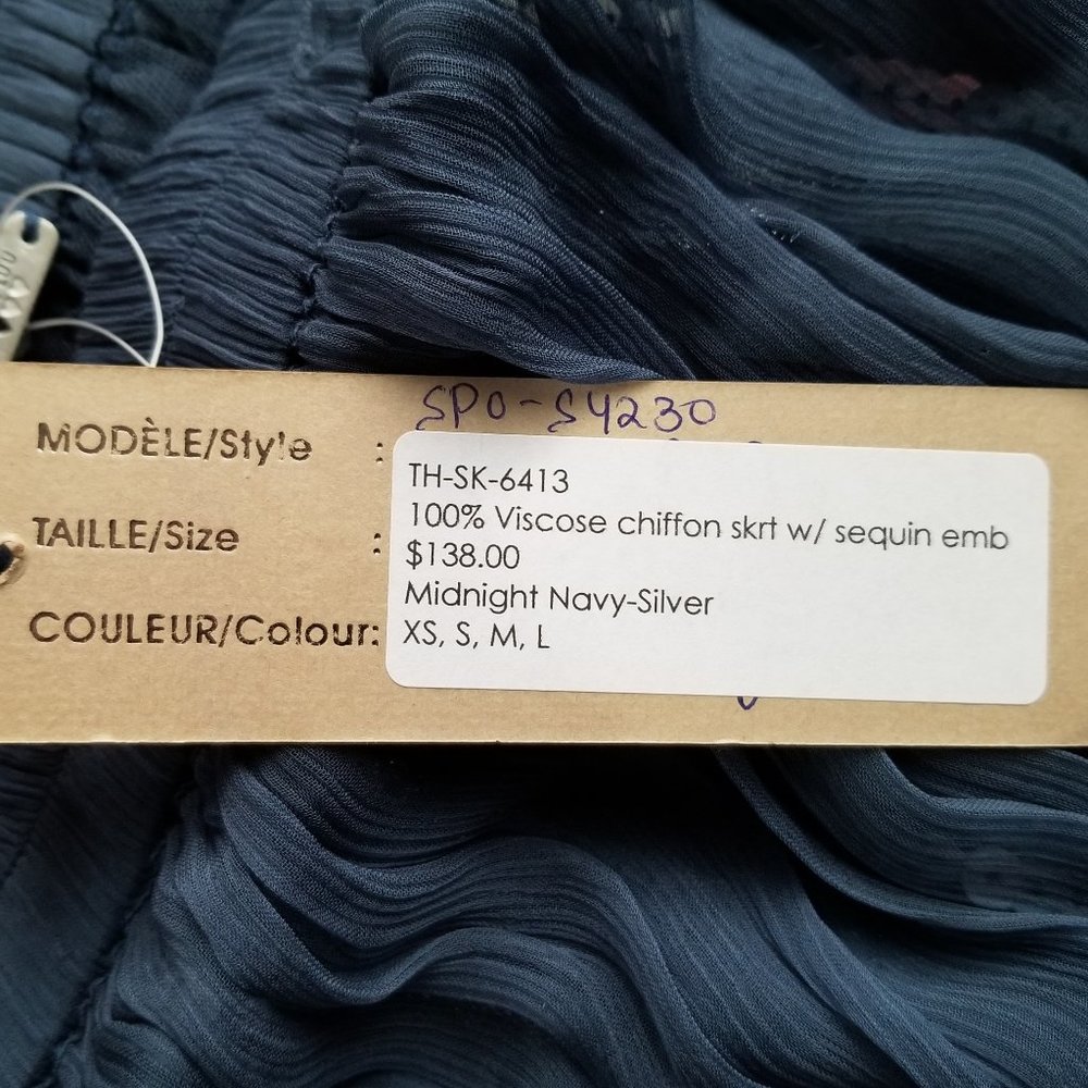 Chan Luu Slate Blue Sheer Maxi Skirt with Sequin Strips - Picture 7 of 11